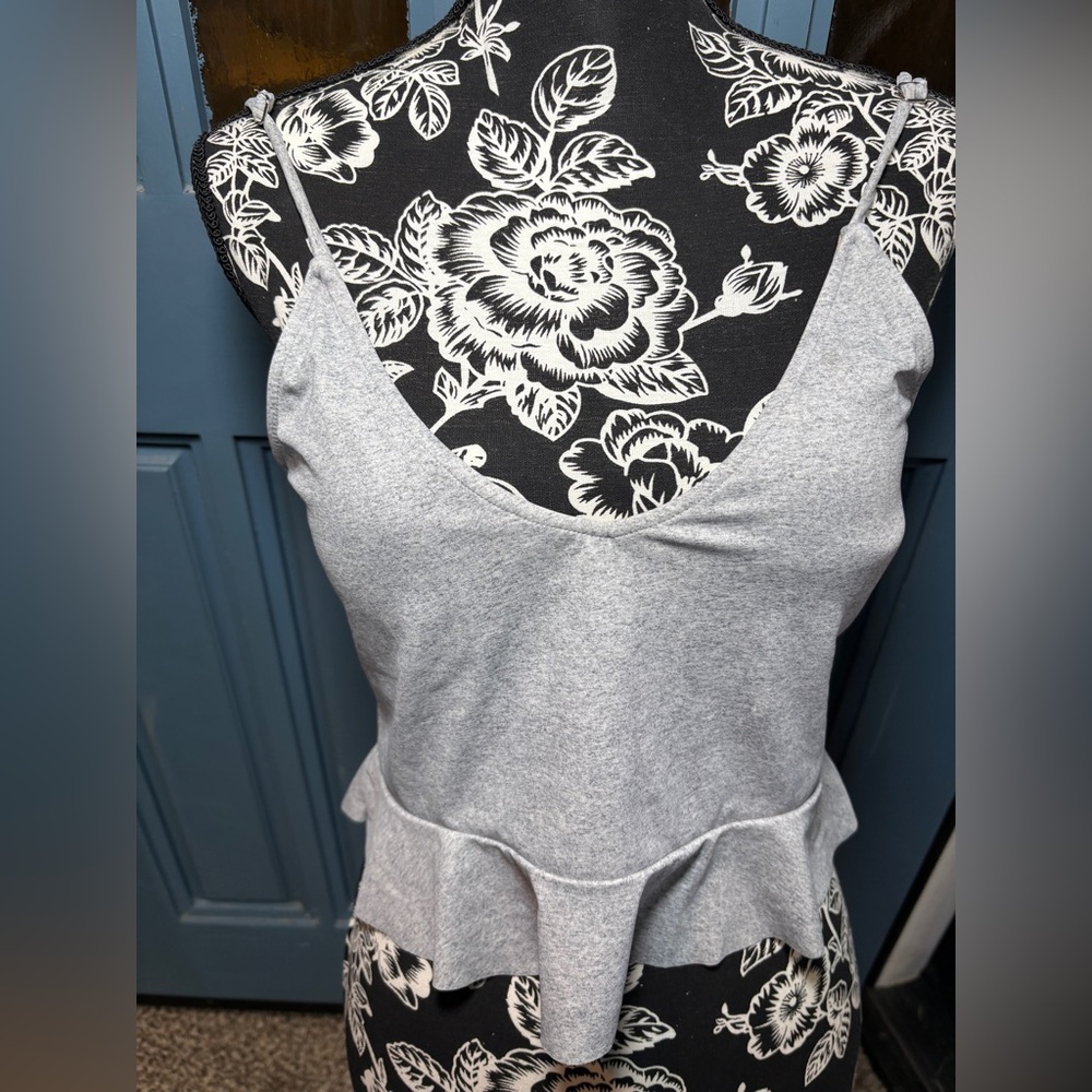 Kortni Jeane Heather Gray Swim Camisole with Peplum